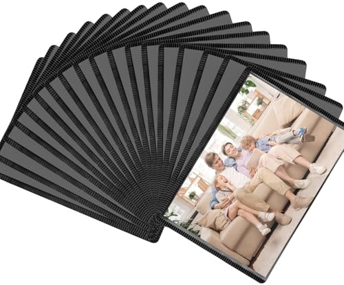 RobLuX 18 Pezzi Cornici Magnetiche 10 X 7,3cm Mini Cornice Magnetica Magnetici Morbidi Calamita Portafoto Magnetico Neri Magnetismo Cornice per Foto Cartoline Feste Matrimoni in Frigo