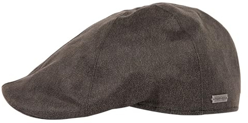 TOP-EX Gorra de piel sintética impermeable para hombre, estilo vintage, con membrana, retro, para tiro, golf, pesca, senderismo, tallas M-3XL, Negro , XL-XXL