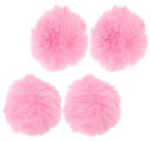 Generic 4 St Rosa Mikrofon Vindskydd med Fjäderlätt Furry Wind Muff Brusreducerande Mikrofonöverdrag för Podcast Utomhusinspelning och Studio