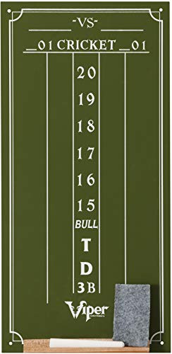 Viper Chalk Dart Scoreboard: Cricket and 01 Darting Games, Green, 15.5 H x 8 W