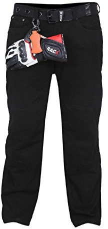 Men Motorcycle Motorbike Denim Jeans Trouser with Protective Armored Lining Black (W36 X L32)