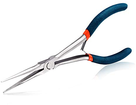 SPEEDWOX Long Needle Nose Pliers 7 Inches Long Nose Mini Precision Wire Looping Fine Pliers Long Anti-Slip Handles Smooth Jaws High Leverage Reduce Efforts for Jewelry Making