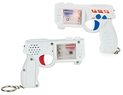 Funtime Gifts Worlds Smallest LASER TAG SET - Two Player Laser Gun Game with 8m Range, Laser Toy Shooting Fun with Lives & Shots, Batteries Included