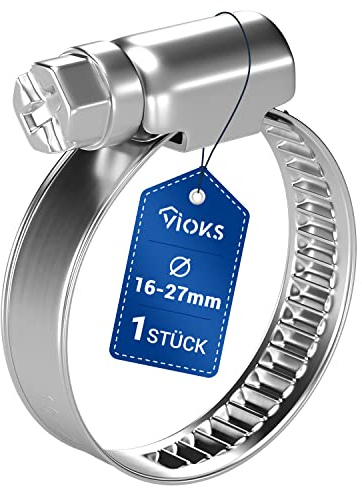 Schlauchschellen Edelstahl Schlauch Klemmen Schellen 1x 16-27mmØ Schelle Waschmaschinenschlauch Rohrschellen für Schlauch Poolschlauch Waschmaschine Pool Klemmschelle Waschmaschine Abfluss Adapter