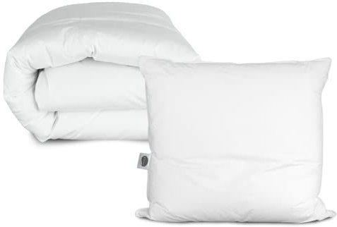 DormiGood Premium Daunen Ganzjahresbettdecke 135x200 Set mit Kissen 80x80 - Made in Germany & Oeko-TEX zertfiziert & Allergiker Bettdecke und Kissen Set 135x200 mit Daunen Füllung