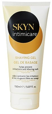 SKYN Intimicare: Gel de Rasage Intime (150mL) transparent et sans parfum pour Femmes et Hommes/pH neutre, apporte hydratation et prévient les irritations cutanées liées au rasage des peaux sensibles