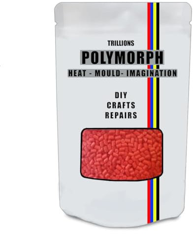 Axman Handformbarer roter Polymorph 250 g | Thermoplast | Unbegrenzte Verwendungsmöglichkeiten – Basteln, DIY-Reparaturen, Modellieren, Prototypen