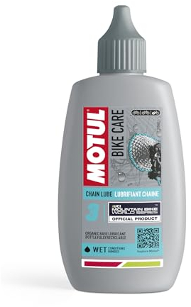 Motul Off Road Bike Chain Lube for Wet Use Wear and Rust Protection Ultra Waterproof Bottle with Drip Tip Bike Care Chain Lube Wet Off Road 100ml