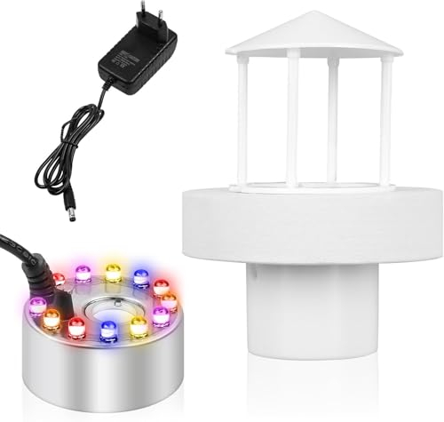 Nébuliseur à ultrasons, 12 LED, mini machine à fumée, avec protection anti-éclaboussures, capacité de brume ≥ 400 ml/h, atomiseur de couleur changeante, vaporisateur pour citrouille d'Halloween, pot
