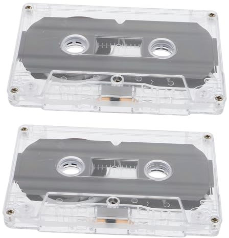 Yardenfun 2pezzi Nastro Cassetta Vuoto Di Registrazione Nastro Audio Con Guscio Trasparente Facile Etichettatura Per Uso Educativo e Personale