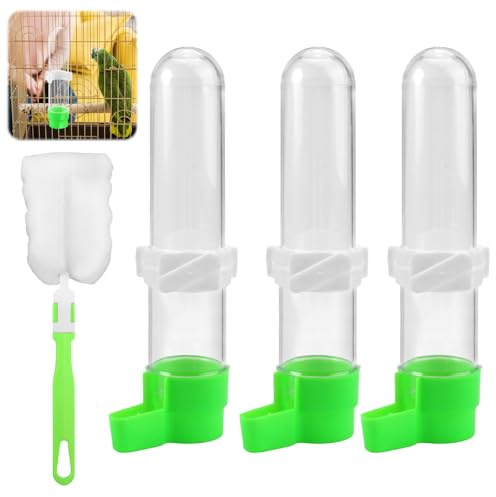 3 Pezzi Automatica Abbeveratoio per Uccelli Beverino Uccelli Beverino Pappagalli?Distributore D'acqua Ciotola per Uccelli, Trasparente Contenuto 120 ml per Uccelli Ornamentali e Piccioni