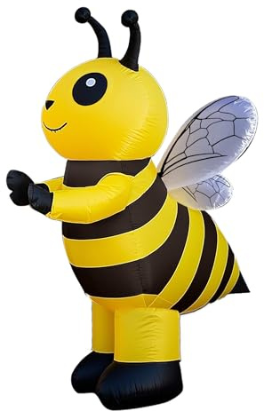 Inflatable Bee Costume Funny Halloween Black and Yellow Striped Full Body Bee Blow Up Costume Adult (Yellow, One Size)