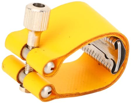 UPALDHOU Tenor Sax Munstycke Ligaturfäste Justerbar Saxofonligatur med Satinfinish Skyddande Mjukt Syntetiskt Läder för Standard Tenorsaxofon