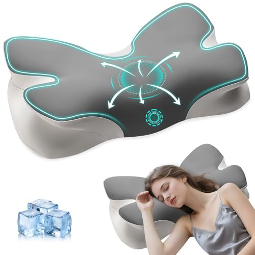 ALLFYL Cuscino Cervicale Cuscino Ortopedico per Dolori al Collo e Alle Spalle Cuscini Ergonomici in Memory Foam Cuscini Comodi per Sostenere il Collo Durante il Sonno