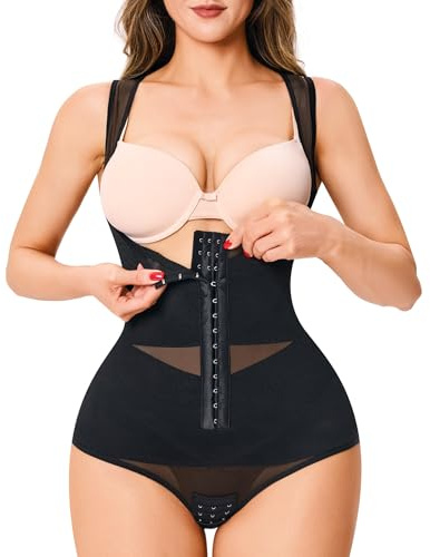 Nebility Body Gainant Femme Ventre Plat Invisible Gaine Amincissante Sculptant Shapewear Bodysuit Post Opératoire Combinaison Noir S