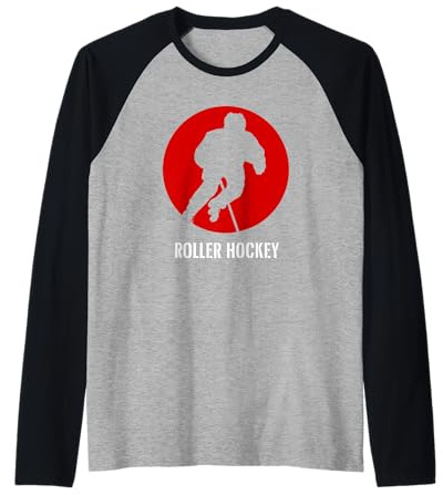 Maglietta da Hockey su Ruote, per Giocatore di Hokey Maglia con Maniche Raglan