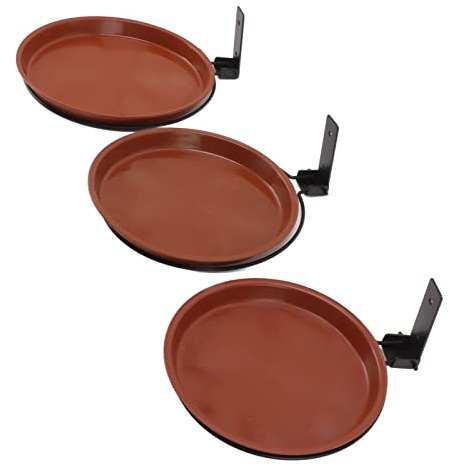 Sxhlseller Feeder à Oiseaux Montés sur Arbre et Bol de Bain (2 Pack), Plateau Extérieur avec Support de Tâches pour Balustrade, Jardin D'arrière-Cour et Verrouillage des Oiseaux de (3 Pots et 3