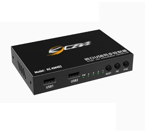 GUODDM 2/4/8-portars USB Sync KVM-switch, dela mus och tangentbord mellan flera datorer, spelkontroll (4 portar)