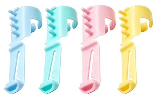 QiaoLiangYao 4 Pcs Yarn Guide Finger Holder for Crochet Knitting, Plastic Yarn Guide Rings for Crocheting, Knitting Thimble Tool for Separated Yarns, Crochet Tension Ring Accessories
