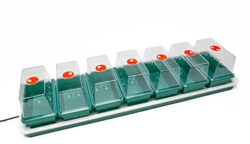 AMOS Eezy Grow 7 Electric Heated Propagator – Indoor Seed Starter Kit for Faster Germination & Healthy Root Growth Ideal for Herbs, Vegetables & Cuttings Compact Greenhouse with UV Light Compatibility