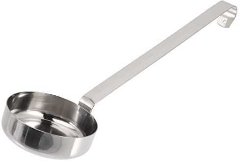 Cabilock Stainless Steel Pizza Sauce Spoon with Hook, Multi-Purpose Ladle for Spreading and Measuring, Comfortable Handle for Baking and Cooking