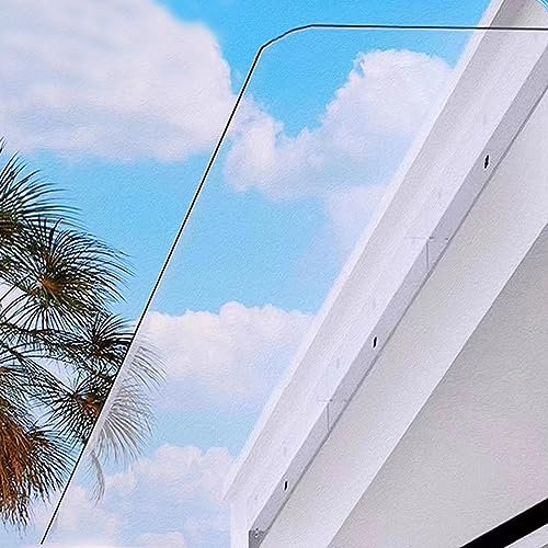 Transparente Pultbogenvordach,Vordach für Haustür und Fenster,Unsichtbares Türüberdachung,Sonnenschutz Regenschutz Polycarbonat Haustürvordach,für Balkon,Restaurant (50x120cm/20 x47)