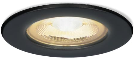 HOFTRONIC - 1x Nola LED Spot encastrable 68 mm Noir - IP65 étanche pour salle de bain, salon et extérieur - 5W 480lm - 2700K extra blanc chaud - spot plafond - spot plafonnier- spot terrasse
