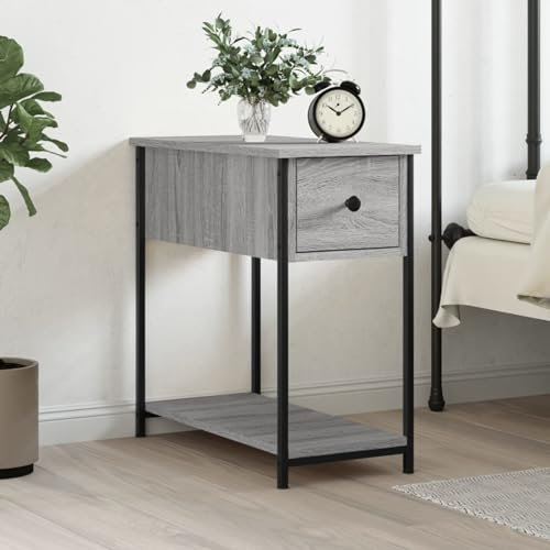 ZEYUAN Nachttisch Grau Sonoma-Eiche 30x60x60 cm Holzwerkstoff, Nachtschrank, Nachtkästchen, Bedside Table, Nachtkommode, Nightstand, Nachttischschrank, Nachtkonsole826059