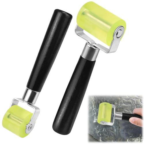 MININUSI 2 Pcs Rodillo de Presion Silicona Rodillo Presionador Rodillo de Goma Presionador Rodillo Presionador Empapelar Papel para Láminas de Amortiguación del Sonido para Coche Pared DIY, 2 Tamaños