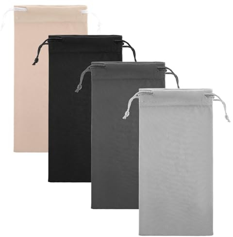4 Pièces Pochette Lunettes Etui Lunettes Souple 17,5 X 9 Cm Sac À Lunettes En Microfibre Sac À Bijoux Étui À Lunettes En Microfibre Lunettes De Soleil Sac De Rangement Pour Rangement De Protection
