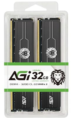 AGI UD138 32Go (2x16Go) Kit RAM DDR4 UDIMM 3200MHz 288 Broches pour PC