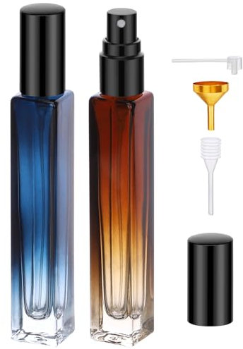 Segbeauty Atomizzatore Profumo Ricaricabile, 2 Pezzi 10ml Porta Profumo da Viaggio, Spruzzatore in Vetro, per Regalo, per Data, Feste, Lavoro