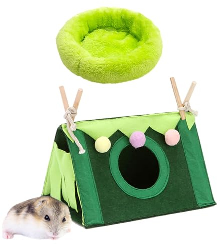 ZBHDEYG 1 Cage pour Cobaye, 1 Nid De Hamster, Cage pour Cobaye, Cachette pour Cochon d'Inde, Tente Abri pour Petit Animal, Accessoires Cage pour Cobaye