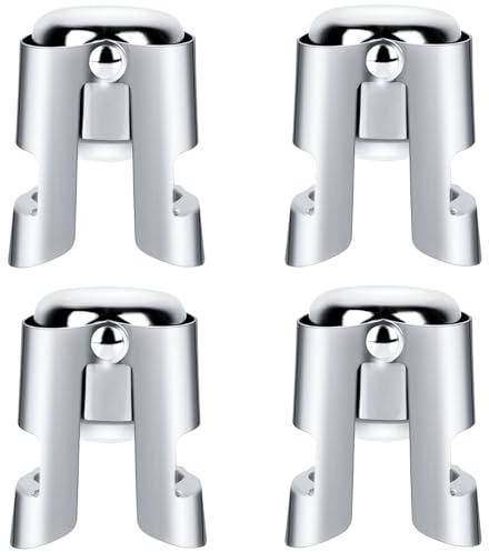 TYSM-CC 4 Tapones de Champán,tapón de Botella de vacío de Acero Inoxidable, con Boca Sellada de Grado Alimenticio para colección de Vino, Vino, champán