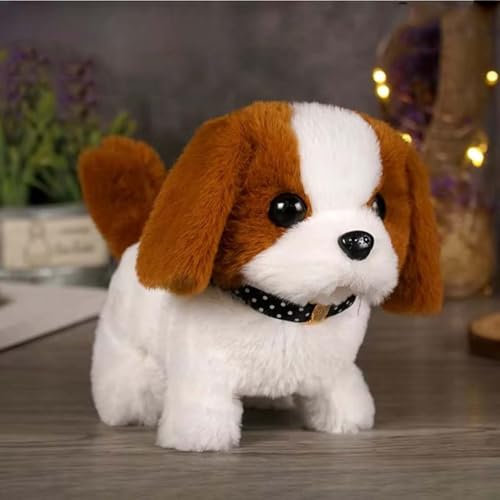 LUCKKY Robot Puppy, My Realistic Robot Puppy, Simulation Haustier Hund Kinderspielzeug, Kinder Plüschtier Spielzeug Hund der Läuft und Bellt, Interaktives Elektronisches Haustier Hund für Kinder (D)
