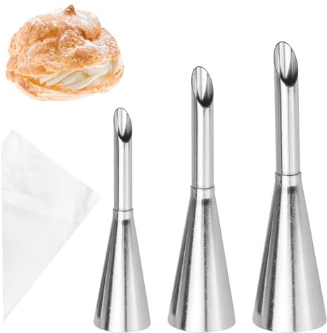 3 sacchetti da pasticceria e 10 sac à poche usa e getta, siringa per marmellata, 3 siringhe lunghe per pasticceria, per marmellate, ciambelle, pane, pasta sfoglia