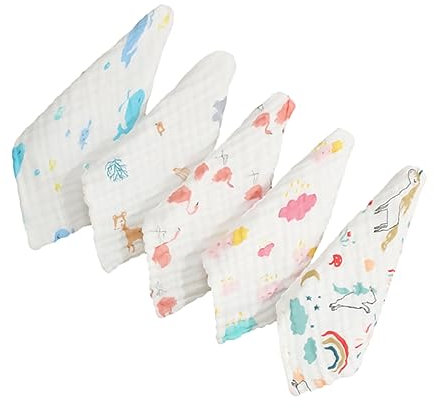 Milisten 5piezas Toalla Facial para Recién Nacido Pañuelos De Algodón Absorbentes Toalla De Lactancia