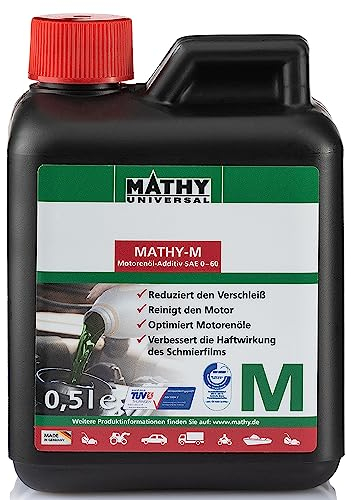 MATHY-M Motoröl-Additiv (500 ml) - Verschleißschutz & Reinigung für Motoren aller Art – Motor Öl-Zusatz für Diesel/Benzin/Gas Motoren