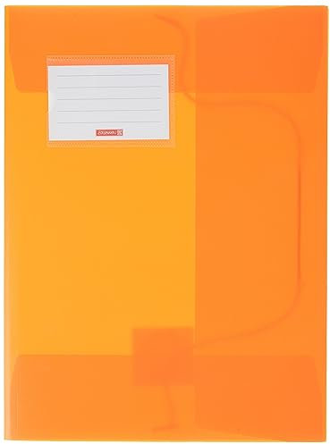 Brunnen 104160440 Sammelmappe FACT!pp (A4, transluzente PP-Folie, mit Gummizug, mit Namensschild) orange