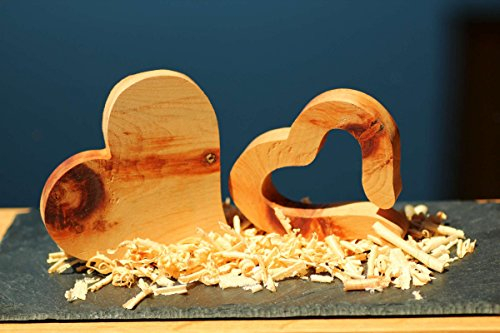 Herzen aus Zirbenholz - Deko Set Plain - 3 Teilig - Duftset -Zirben-Herz