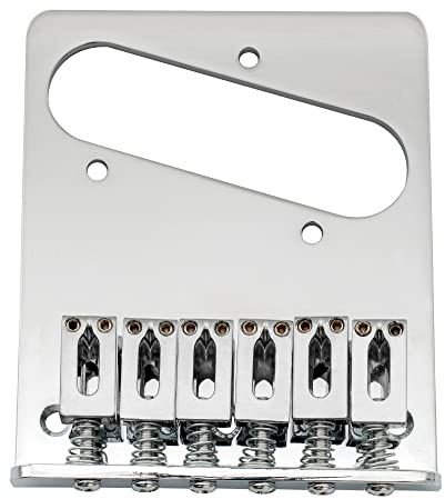 Musiclily 54mm Tele Bridge with 6 Modern Saddles for Squier Telecaster Electric Guitar,Chrome