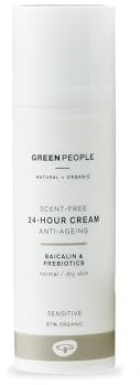 Green People Scent Free 24 Hour Cream - Day & Night Face Cream for Sensitive Skin - Firming - Vegan & Natural, 50ml