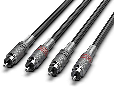 Audibax Silver Cable 2 RCA a 2 RCA Stereo 1.5 Metros Negro