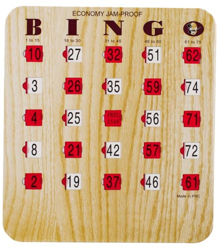 MR CHIPS Jam-Proof Fingertip Slide Bingo Cards with Sliding Windows 25 Pack in Tan Style