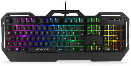 Advance – Clavier Gaming GTA 250 – Rétro-Eclairage RGB – Touches Semi-Mécaniques – Touches Anti-Ghosting - Mode Play - Smart Touch - 12 Raccourcis Multimédia – USB