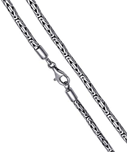 Avesano Königskette 925 Silber Herren Halskette 4 mm Silberkette handgearbeitet massiv mit Schmuck Box Länge 50 cm verfügbar 101093-050