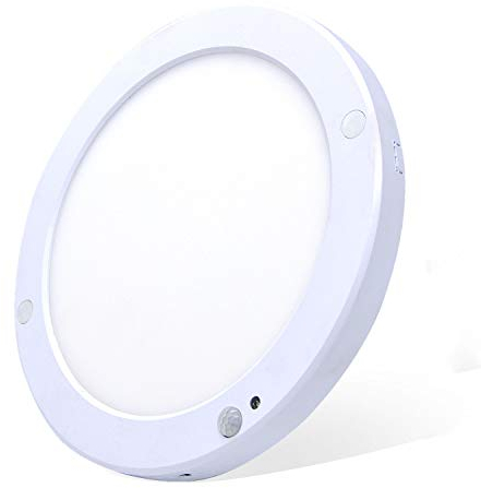 HiBay Deckenleuchte mit Bewegungsmelder 18W LED Deckenlampe Flach 18MM Kaltweiß 6000K Lampe mit Bewegungsmeld Innen Rund Weiß 230V für Flur Terrasse Balkon Keller Schrank Werkstatt