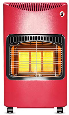 Vendics Riscaldatore a gas portatile da 4200 W, mini riscaldatore a gas Calor, rosso, autoportante, riscaldamento a gas butano, 3 impostazioni di calore/grande