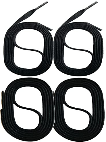 SNORS 2 pares de cordones encerados redondos y planos, 18 colores, 45 – 150 cm, resistentes, resistentes, de algodón, para negocios, zapatos de cuero, botas, Negro , 75cm RUND 3mm