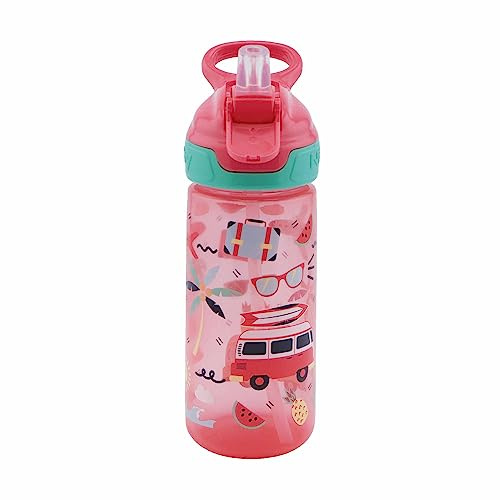 Nuby - Kopp med mjuk tut - Läckagesäker barnkopp - Kan diskas i diskmaskin - Perfekt för förskola och skola - Rosa - 540 ml